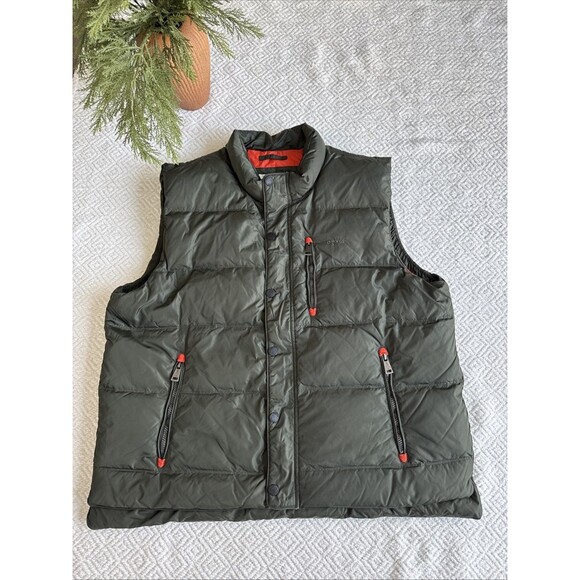 ORVIS Men's Goose Down Vest OD Green Full Zip Puffy Hunting Drab Sz XL - Picture 1 of 7